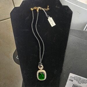 Elegant Green Pendant Necklace by Park Lane